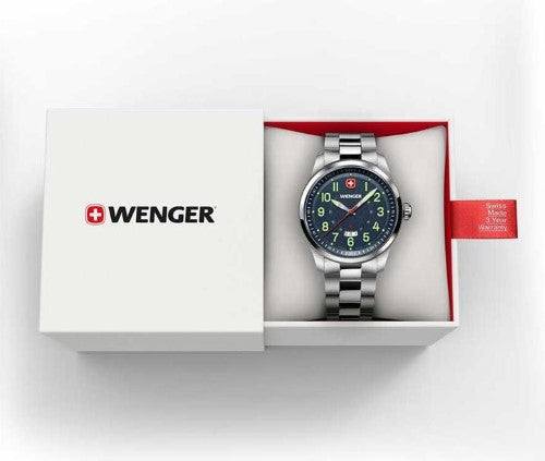 Watch - WENGER Terragraph 43mm SS Case Blue Dial SS bracelet