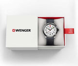 Watch - WENGERTerragraph 43mm White Dial Black Leather Strap