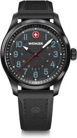 Watch - WENGER Terragraph 43mm Black Dial Black Silicone S`trap