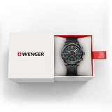 Watch - WENGER Terragraph Chrono 43mm Black Dial Black Silicone Strap