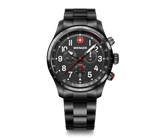 Watch - WENGER Terragraph Chrono 43mm Black Dial Black SS Bracelet