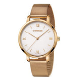 Watch - WENGER Metro Donnissima 38mm White/Gold Dial Mesh Strap
