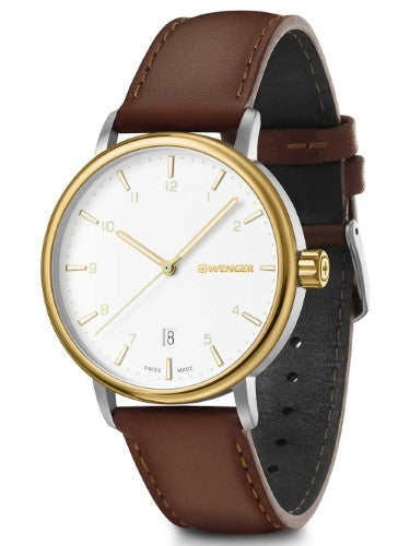 Watch - WENGER Urban Classic 40mm 3N/SST Silv-White Dial, Brown Strap