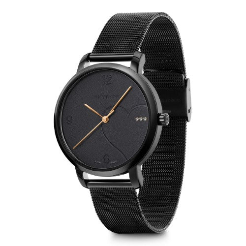 Watch - WENGER Metro Donnissima 38mm Black Case & Dial Mesh Strap