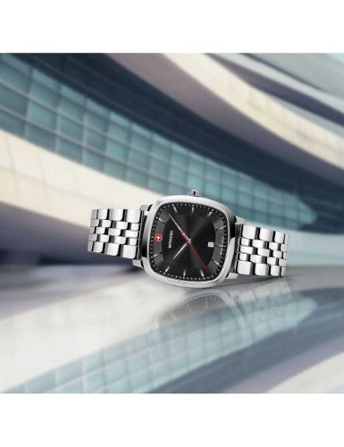 Watch - WENGER Vintage Classic 37mm Black Dial SS Bracelet