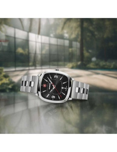 Watch - WENGER Vintage Sport 37mm Black Dial SS Bracelet