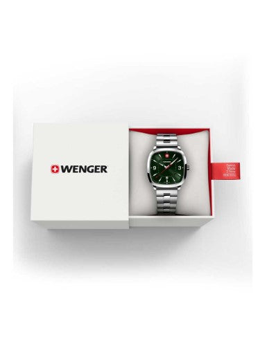 Watch - WENGER Vintage Sport 37mm Green Dial SS Bracelet