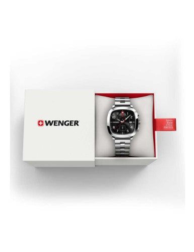 Watch - WENGER Vintage Sport Chrono 39.5mm Black Dial Bracelet