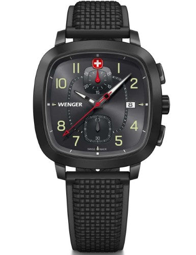 Watch - WENGER Vintage Sport 39.5mm Grey Dial Silicone Strap