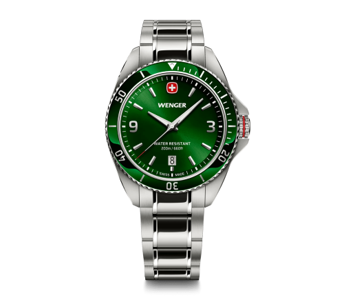 Watch - WENGER Executive 40mm Green Dial SS Bracelet