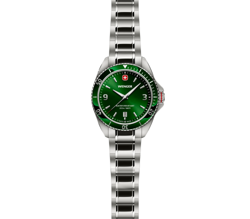 Watch - WENGER Executive 40mm Green Dial SS Bracelet