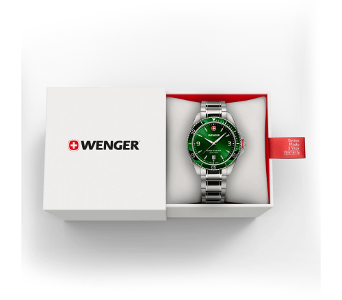 Watch - WENGER Executive 40mm Green Dial SS Bracelet