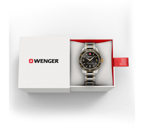 Watch - WENGER Executive 40mm Black Dial 2 Tone Bracelet
