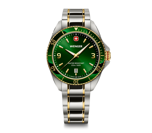 Watch - WENGER Executive 40mm Green Dial 2 Tone Bracelet