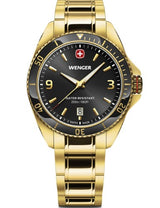 Watch - WENGER Executive 40mm Gold SS Case & Bracelet Black dial