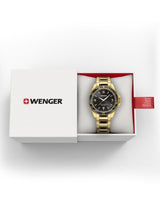 Watch - WENGER Executive 40mm Gold SS Case & Bracelet Black dial