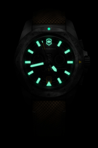 Watch - VICTORINOX I.N.O.X Chr 43mm Brn Wd & Blk Rubber Strap Black Dial