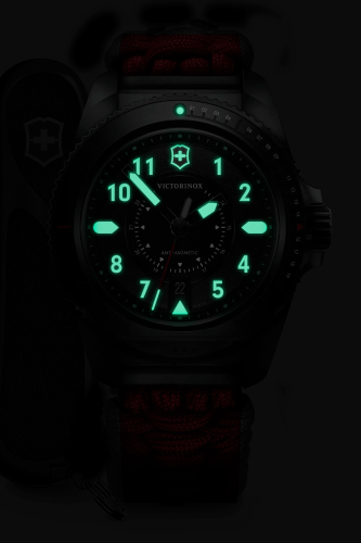 Watch - VICTORINOX Journey 1884 43mm Red Para Strap Black Dial