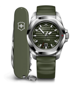 Watch - VICTORINOX I.N.O.X. Aut + SAK 41mm Green Rubber Strap Green Dial