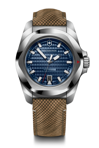 Watch - VICTORINOX I.N.O.X. Aut 41mm Wood/Blue Rubber Strap Blue Dial