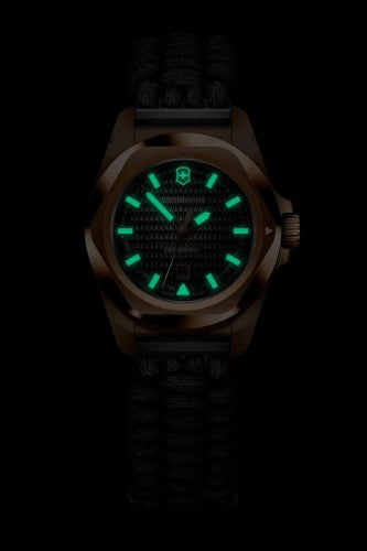 Watch - VICTORINOX I.N.O.X. Small Auto 32mm Black Para Strap  Black Dial