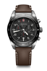 Watch - VICTORINOX Swiss Army Chrono 42mm Brown Leather Strap Black Dial