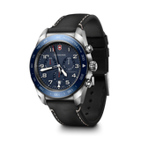Watch - VICTORINOX Swiss Army Chrono 42mm Black Leather Strap Blue Dial