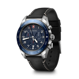 Watch - VICTORINOX Swiss Army Chrono 42mm Black Leather Strap Blue Dial