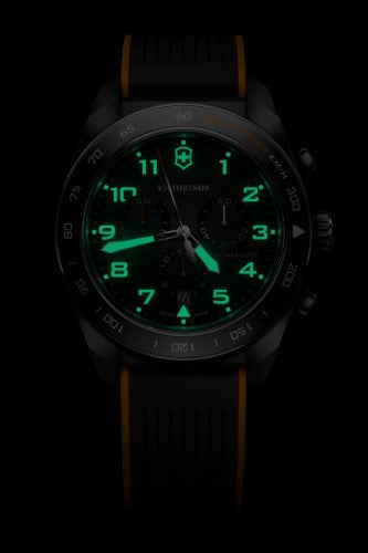 Watch - VICTORINOX Swiss Army Chrono 42mm Black Rubber Strap Black Dial