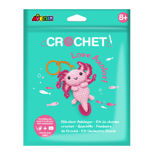 Crochet Keychain Kit - Avenir LOVE AXOLOTL Art and Craft