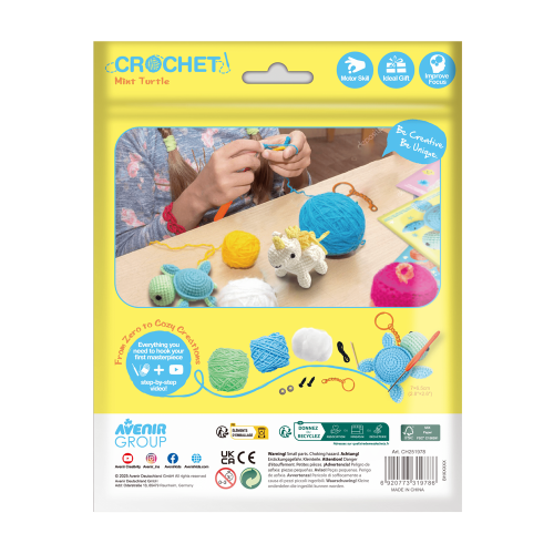 Crochet Keychain Kit - Avenir Mint Turtle Art and Craft