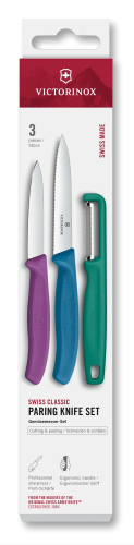 3 Piece Paring/Peeler - VICTORINOX (Green/Purple/Blue)