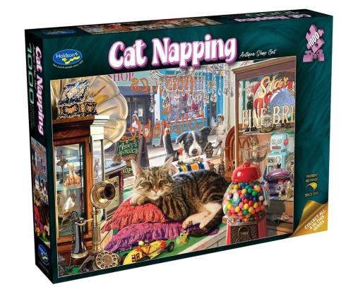 Jigsaw Puzzle - Cat Napping Antique Shop Cat (1000 Piece)