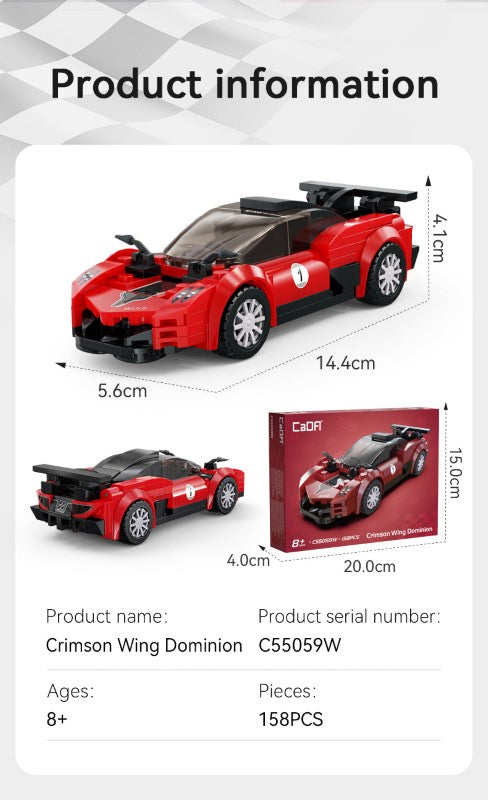 Brick Model Car Kit - CADA 1:32 MRED WING GALE CAR