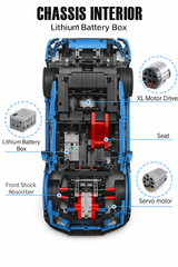 Building Model Kit - Mould King 1:8 C63 BLUE RACING CAR RC