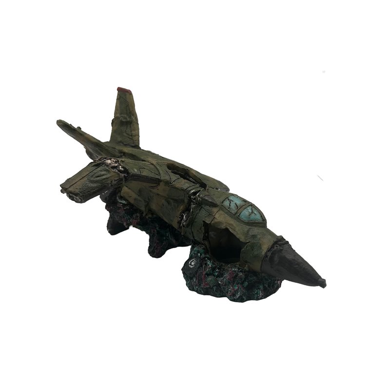 Aquatic Ornament - Fighter Jet Wreck (24 x 17 x 12cm)