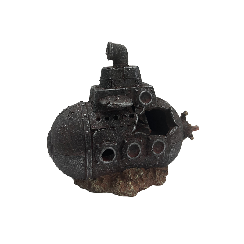 Aquatic Ornament - Submarine Wreck (15 x 8 x 12cm)