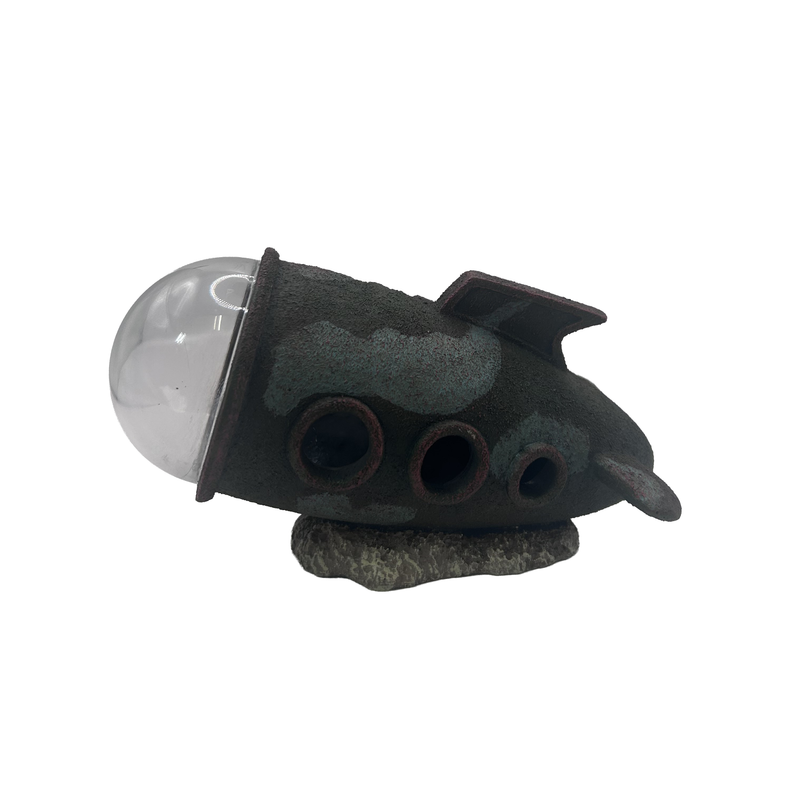 Aquatic Ornament - Retro Submarine Wreck (15 x 8 x 8cm)