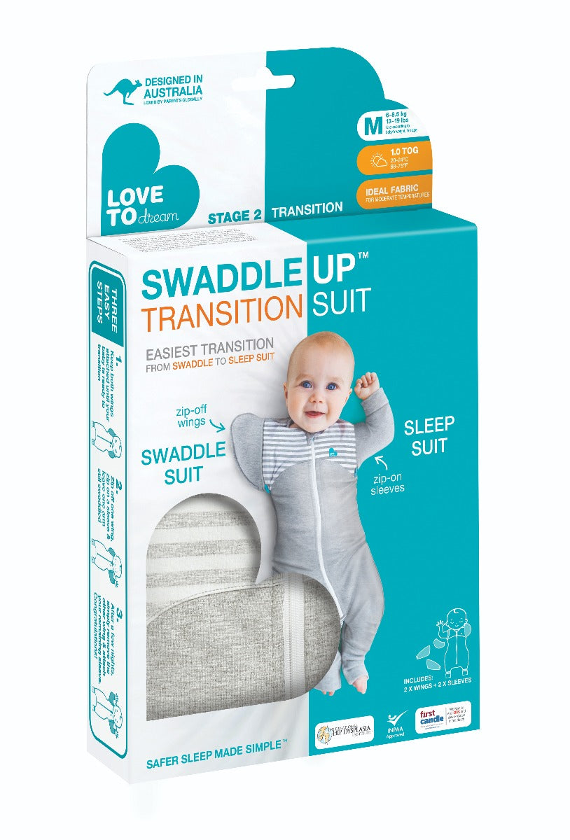 Love to Dream Swaddle Up™ Transition Suit 1.0 TOG - Grey - Large
