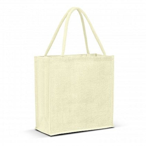 Monza Jute Tote Bag - Set of 10 (White)