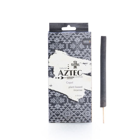 Handcrafted Soul Sticks Copal Aztec incense featuring sweet citrus and woody notes, ideal for meditation and aromatherapy.