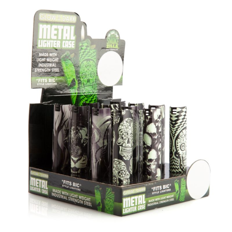 Metal Lighter Case - Smokezilla Glow in the Dark (Set of 12 Assorted)