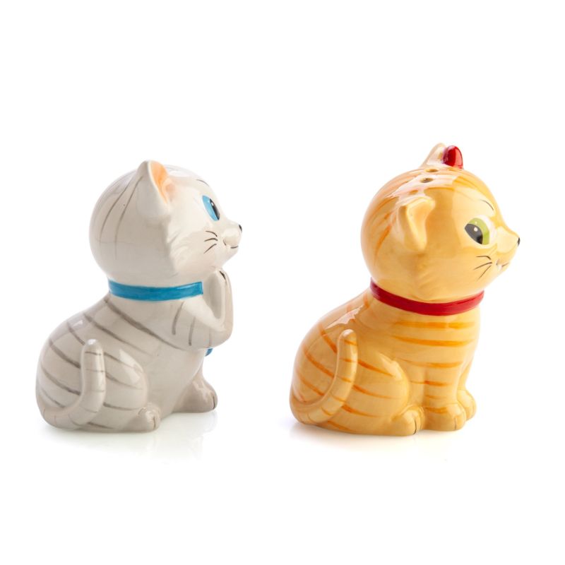 Salt & Pepper Set - Flavour Mates Furever Pets Tabby Cats (12.5cm)