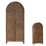 Santorini Arched Old Elm & Rattan Cabinet Bleached Elm
