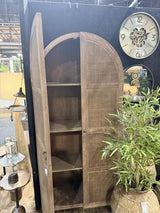 Santorini Arched Old Elm & Rattan Cabinet Bleached Elm