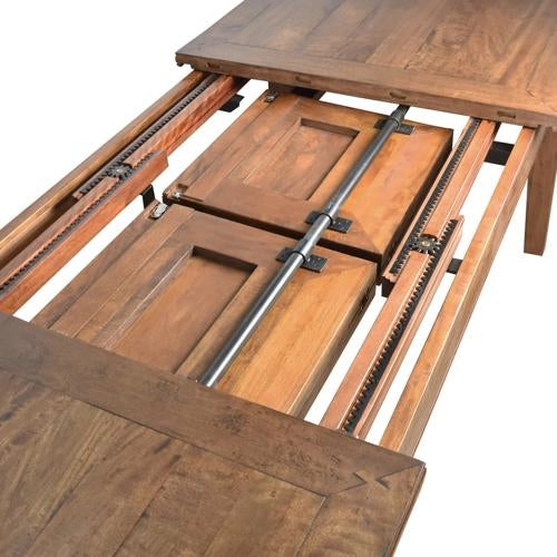 Bosquet Double Ext Dining Table Rustic Dark