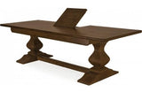 Bosquet Pedestal Double Ext Table Rustic Dark