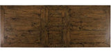 Bosquet Pedestal Double Ext Table Rustic Dark