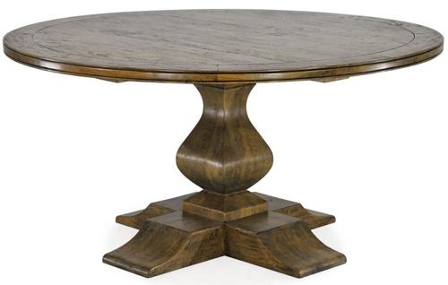 Bosquet Pedestal Round Dining Table Rustic Vintage