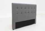 Crest Tufted Stitched Double / Queen Headboard Fabric Charcoal